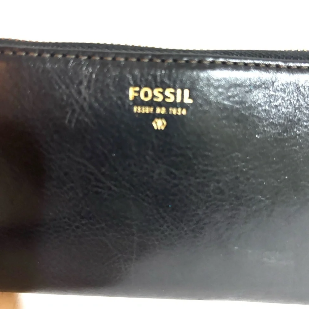 Fossil Black Leather Pouch